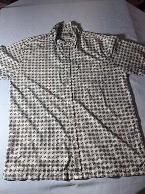 Ezekiel Geometric Grid Check Short Sleeve Button Up Shirt XL
